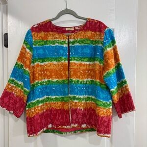 Choices Multicolor Striped Jacket, Vintage 1980’s, XL